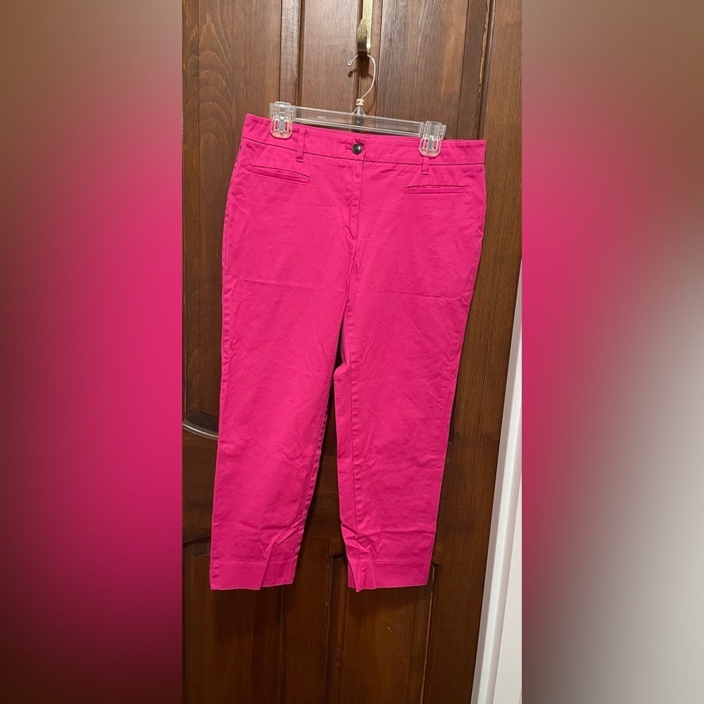 Anne Tylor women’s size 8 hot pink cotton blend, straight leg pants